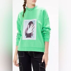 NWT ZGY Denim Women’s Green Graphic Oversized Sweatshirt- Size XS